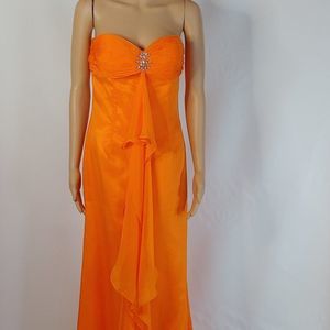 NWOT Gorgeous Tifanny Design Orange Party Gown